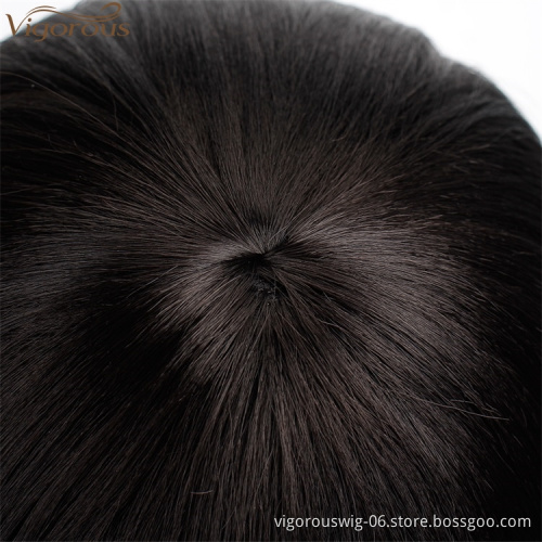 Vigorous Pixie Cut Short Hair Wig Straight with Flat Bangs Synthetic Bob Hair Colorful Cosplay Daily Party Wig for Women